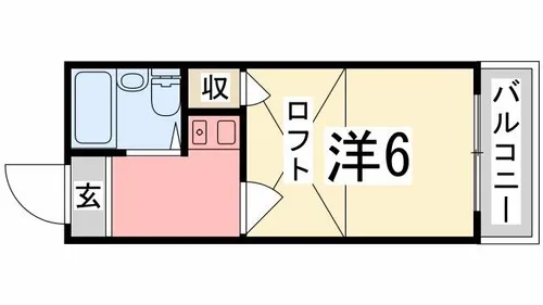 キャッスル八代【208号室】の間取り