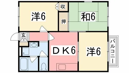 スマイル伊保Ⅰ棟【201号室】の間取り