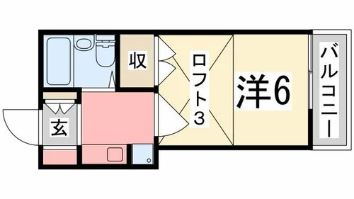 コスモス西飾磨【203号室】の間取り