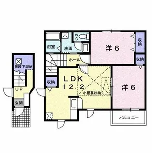 シャトー ラ プラージュB【2階】の間取り