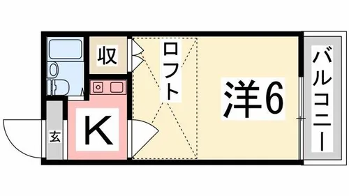 メゾンビーチ【203号室】の間取り