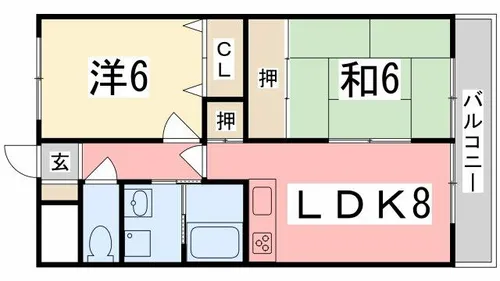 大歳マンション【2-A号室】の間取り