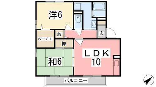 エクセルコートB【2階】の間取り
