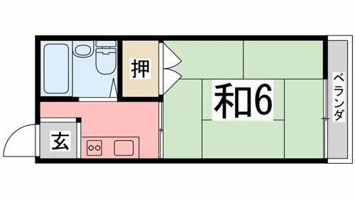 リバーサイドヴィラ姫路F棟【206号室】の間取り