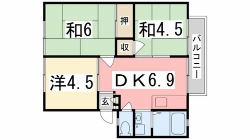 石原ハイツ【202号室】の間取り