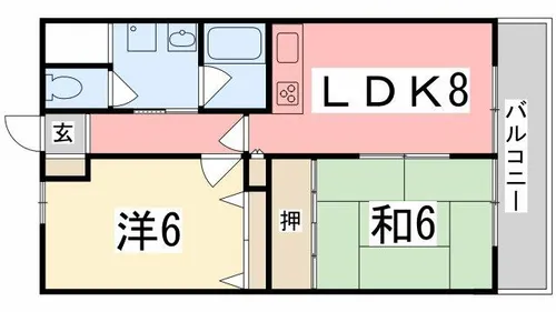 小玉ハイツ【2-A号室】の間取り