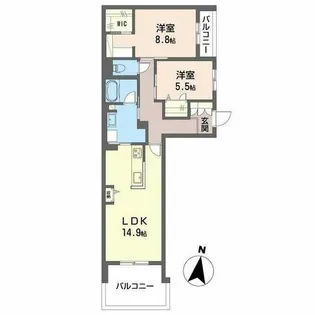 シャーメゾン フェレザ【0303号室】の間取り