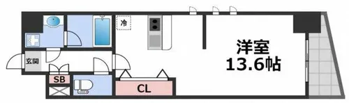 セレッソコート上本町EAST【3階】の間取り