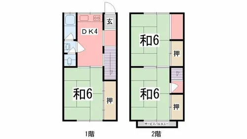 大林荘南棟【2号室】の間取り