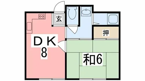 新在家ハウス【2-B号室】の間取り
