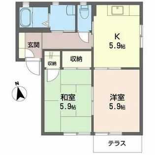 コーラル篠A・B・C【1階】の間取り
