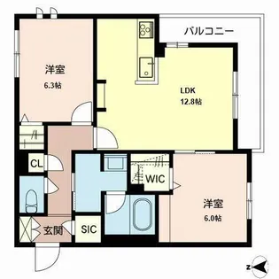 ベル クレール 南田辺【0302号室】の間取り