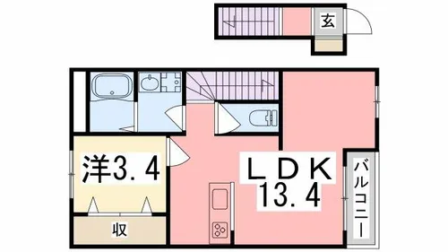 クリスタルハイツ土山【205号室】の間取り
