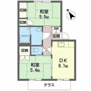 M’sシーサイドプラザC・D【C101号室】の間取り