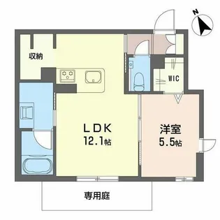 Rio Collina 東山【0102号室】の間取り
