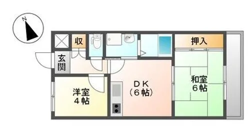 HIJIRIマンション【2-D号室】の間取り