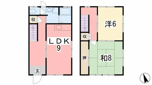 御立西メゾネット【south号室】の間取り