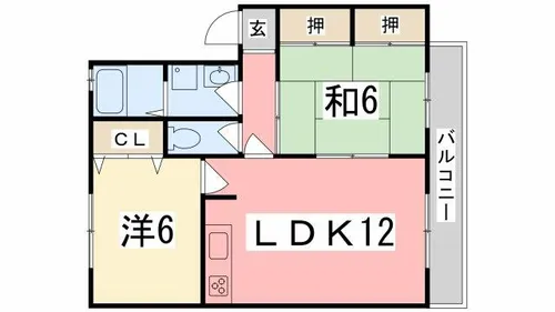 ボンヌシェール矢倉B棟【202号室】の間取り