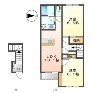ベルメゾン【2階】の間取り