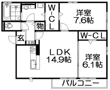 リンガフランカ【2階】の間取り