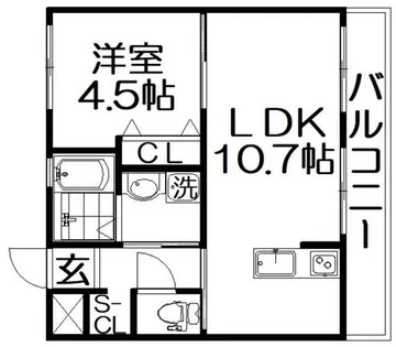 シャンテー東香里【1階】の間取り