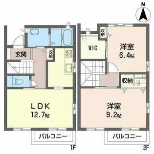 パルモ夢み台N【N101号室】の間取り
