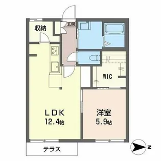 ハイツまほろば【0102号室】の間取り