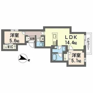 シャーメゾン 松永【0201号室】の間取り