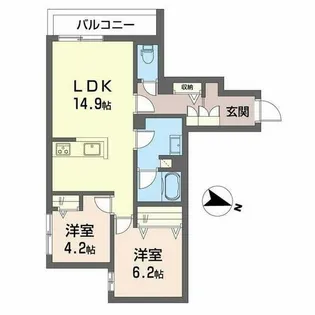シャーメゾン 松永【0302号室】の間取り
