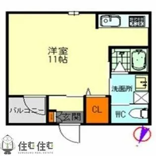 Chesky【102号室】の間取り