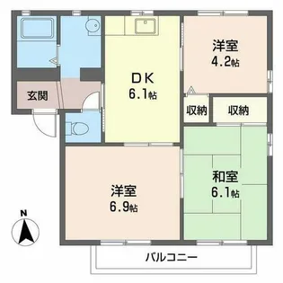 フレグランス立部【A202号室】の間取り