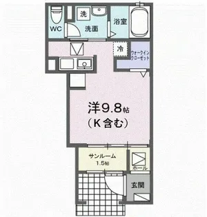 グラーヴェ御幸【1階】の間取り