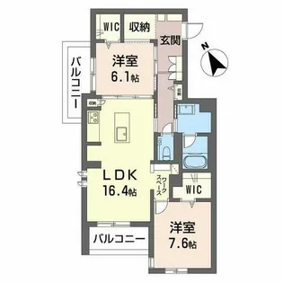 ベレオ川名【0201号室】の間取り