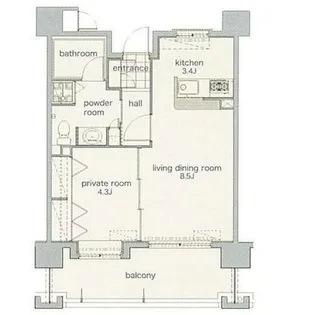 リアンシエルブルー東比恵【6階】の間取り