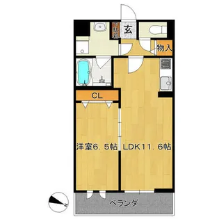 カーサフェリーチェ共和【103号室】の間取り