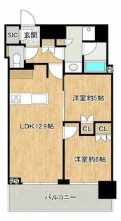 Brillia Tower西新【1504号室】の間取り