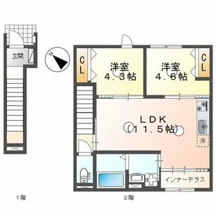 プランドール リサ【2階】の間取り