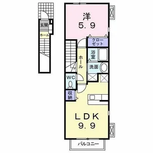 プラティークA【2階】の間取り