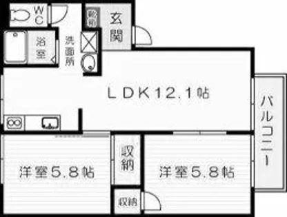 ヒルサイド都【2階】の間取り
