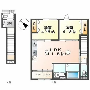 プランドール リサ【2階】の間取り