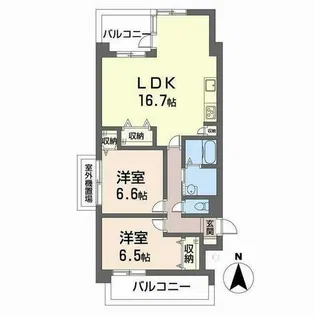 ミューズコート【0205号室】の間取り