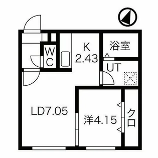 Y’sFRONT【205号室】の間取り