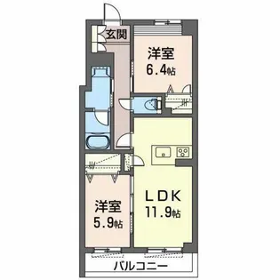 シャーメゾン京都六角大宮【0207号室】の間取り