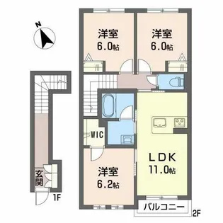シャーメゾンシンワV【0202号室】の間取り
