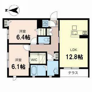 サニーサイド南紀寺【0105号室】の間取り