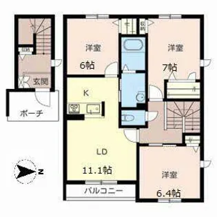 M・エスペランサ北野添【2階】の間取り