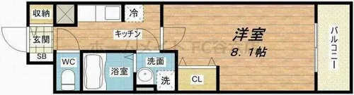 レジデンス堀江西【7階】の間取り