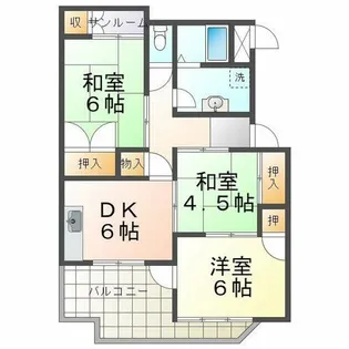 霞ヶ丘マンション【4階】の間取り