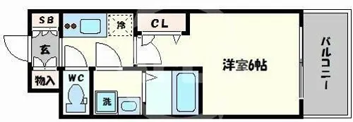 レオンコンフォート難波リオ【10階】の間取り
