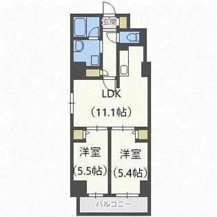 ビッグパレス南6条【5階】の間取り